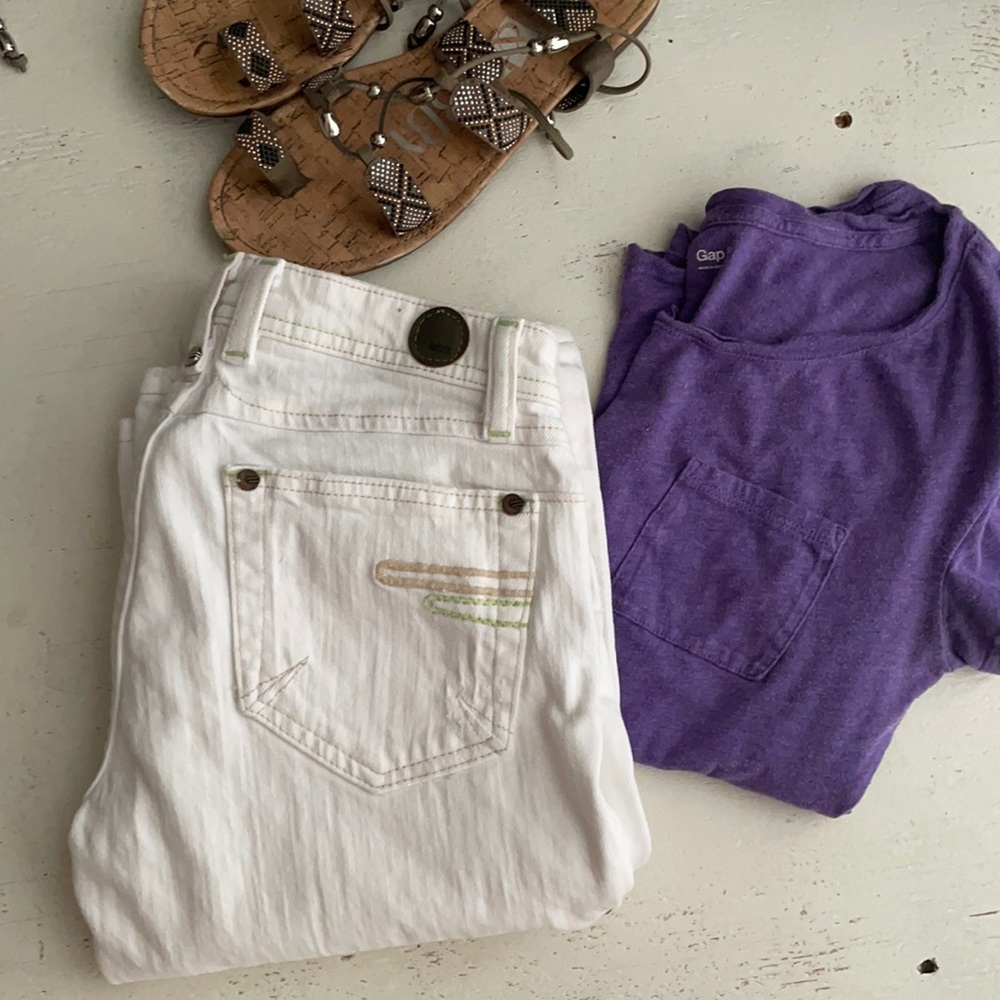 [ Indie White Denim Straight Fit Jeans ] W 26